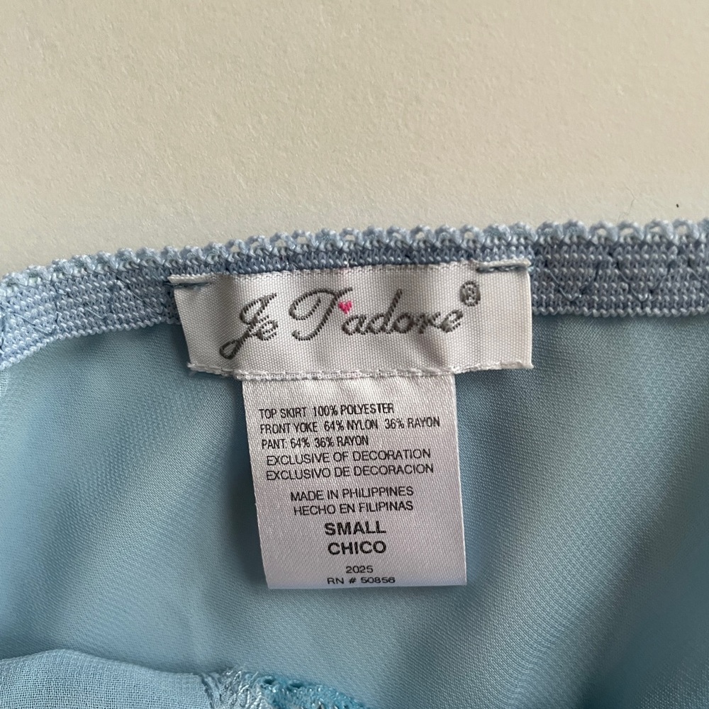 Je T'adore Babydoll Camisole Lace & Chiffon Cami Tank Top Blue - Picture 4 of 16